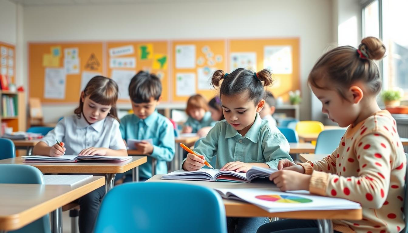 Student using learning strategies while studying