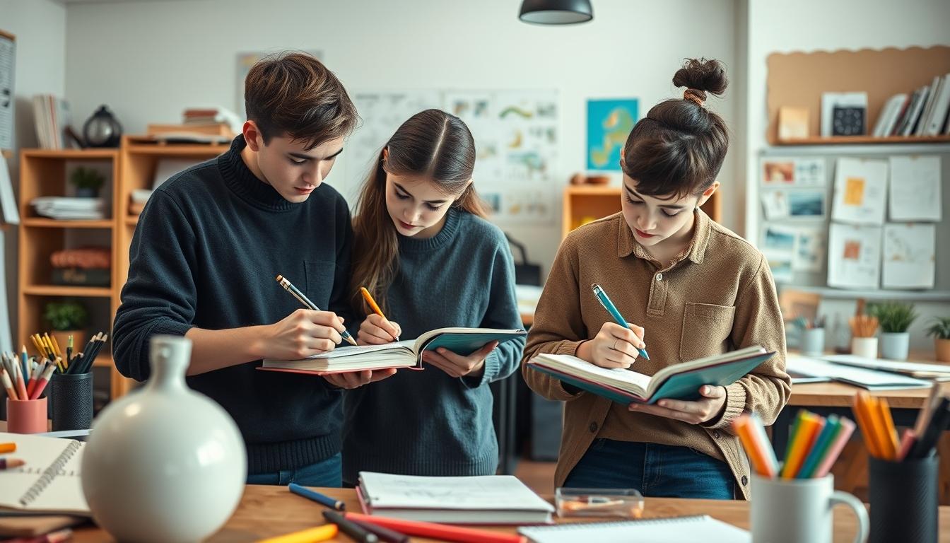 Student preparing for exams with study materials