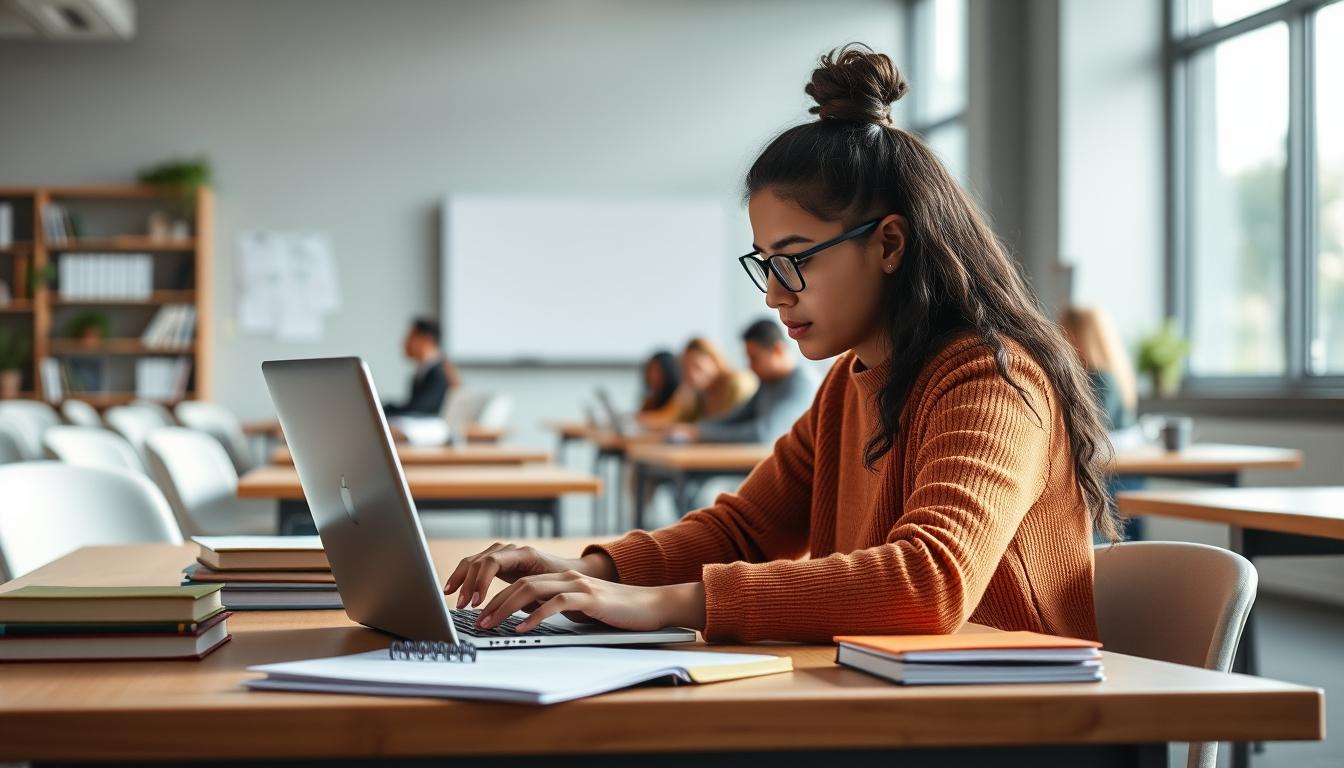 Structured study materials and learning resources on a desk